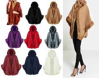 Cozy Italian Knit Loop Poncho in Olive