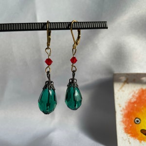 Howls moving castle, Hows earrings, earrings, studio Ghibli, calcifer, howl and Sophie, howls moving castle earrings