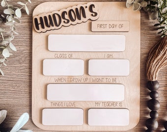 First Day of School Sign | Back to School Sign | First Day of School Board | First Day Photo Prop | Wipeable/Wipe Clean Print