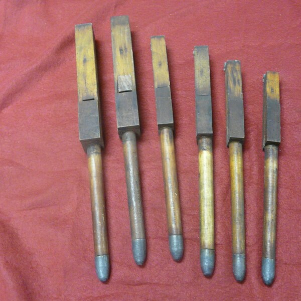 Antique Miniature Wooden Organ Pipes - Set of 6