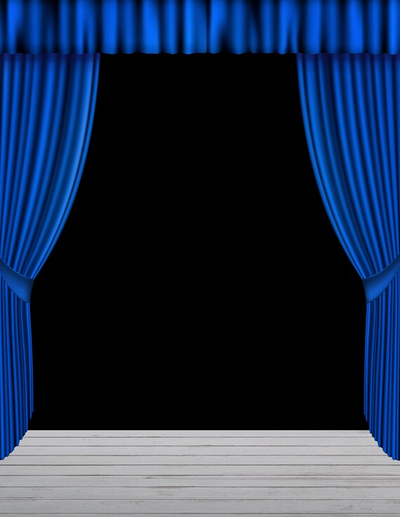 Blue Stage Curtains Background