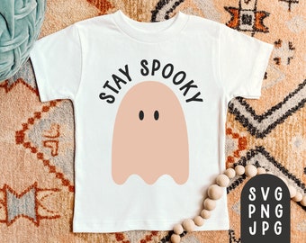 Stay Spooky Svg, Ghost Shirt Svg, Spooky Babe Svg, Boho Fall Svg, Boho Halloween Svg, Toddler Shirt Svg, Kids Shirt, Baby Fall, Retro, PNG
