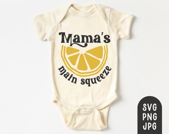 Mama's Main Squeeze Svg, Lemon Onesie Svg, Lemon Shirt Svg, Boho Summer Onesie SVG, Mama's Main Squeeze onesie, Summer Shirt svg, Cut File