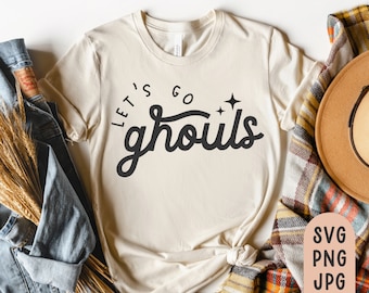 Let's Go Ghouls Svg, Lets go Ghouls shirt svg, Boho Halloween Svg, Ghouls Svg, Toddler Halloween Shirt Svg, Kids, Sublimation PNG, Cut File