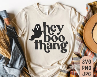 Hey Boo Thang Svg, Boo Svg, Geist Svg, Halloween Shirt Svg, Kleinkind Halloween Shirt Svg, Herbst Svg, Herbst Svg, Sublimation PNG, Cut File