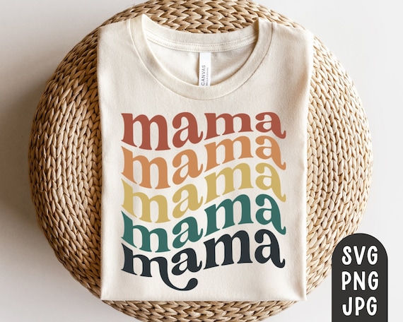 Happy Mama svg, mama svg, mom svg, Momlife Svg, Stacked Mama svg, Rainbow, Retro svg, modern, Files for Cricut, PNG Files, Print Cut Files
