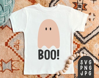 Boo Ghost Svg, Halloween Svg, Toddler Shirt Svg, Fall Toddler Shirt Svg, Ghost Shirt Svg, Pink Ghost Svg, Boho Halloween Svg, Cut File, PNG