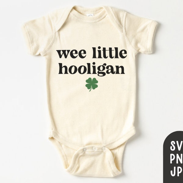 Wee Little Hooligan SVG, Día de San Patricio SVG, Día de San Patricio Svg, Camisa del día de St Patty para niños, Body del Día de San Patricio del bebé, Hooligan PNG