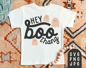 Hey Boo Thang Svg, Boo Svg, Geist Svg, Boho Halloween Svg, Kleinkind Halloween Shirt Svg, Kinder Herbst Svg, Herbst Svg, Sublimation PNG, Cut File