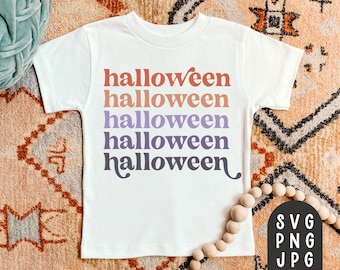 Halloween Svg, Boho Halloween Svg, Boho Herbst Shirt Svg, Herbst Shirt Svg, Modern Stacked Halloween Svg, Retro Halloween Svg, Sublimation PNG