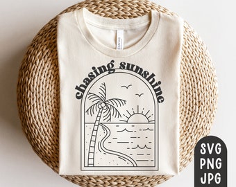 Chasing Sunshine Svg, Sommer Svg, Beach Svg, Beach Vibes Svg, Sommer Shirt Svg, Strand Shirt Svg, Digitaler Download, Cricut Cut Datei, PNG, JPG