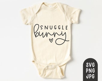 Snuggle Bunny SVG, Cute Easter Onesie Svg, Minimalist Onesie Svg, Toddler Shirt Svg, Easter Baby, Cut File, PNG, JPG, First Easter, Baby svg