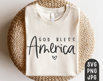 God Bless America Svg, 4th of July Svg, July 4th Shirt Svg, USA Svg, Patriotic Svg, United States Svg, Independence Day Svg, Sublimation PNG