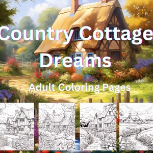 50 Country Cottage Dreams Coloring Pages in a single pdf format. Ready to upload to KDP. Tried and Tested on KDP Country KDP Interiors.