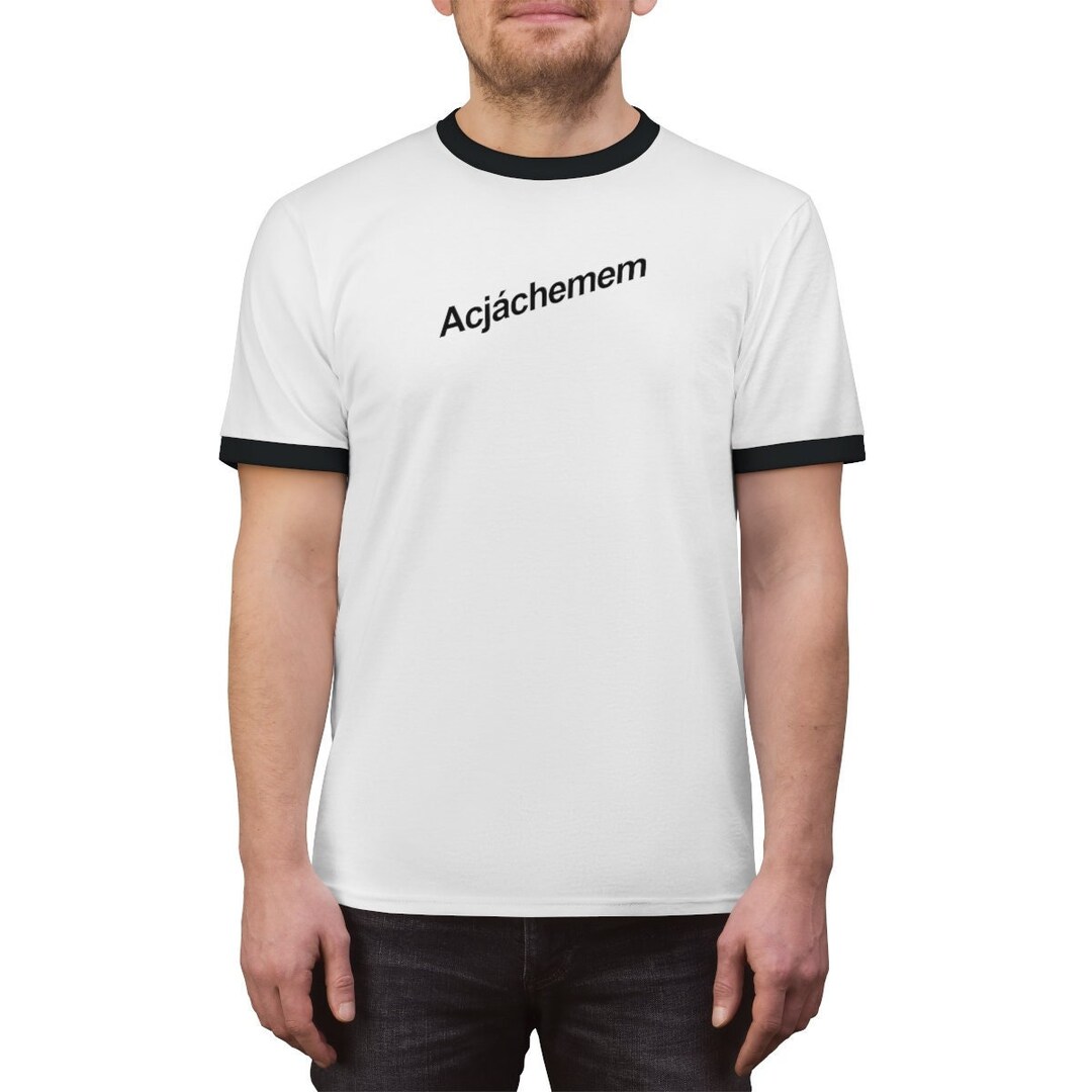Acjachemem 90s Retro Ringer Tshirt With Black Lettering - Etsy
