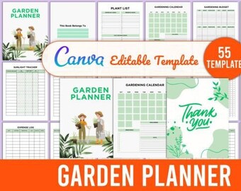 Digital Garden Planner, Editable Garden Planner, Printable Planner, Garden Journal, Garden Organizer, Plant Records, Gardening Logbook