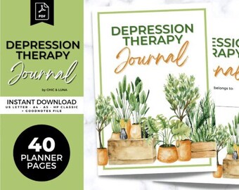 Bipolar Anxiety Depression Planner, Digital Printable for Healing, Depression Therapy, Mood Tracking & Self-Care Journal