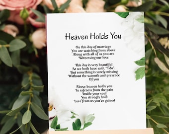 In Memory of Your Loved One on Your Wedding Day, Memorial Poem For Bride, Wedding Verse, Wedding Poem