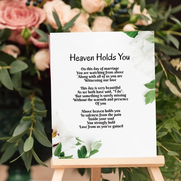 In Memory of Your Loved One on Your Wedding Day, Memorial Poem For Bride, Wedding Verse, Wedding Poem