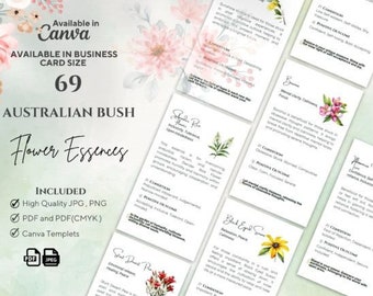 Australian Bush Flower Essences Business Card Templates | Healing Remedy Cards