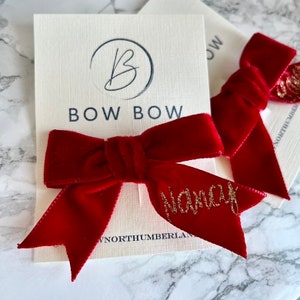 Personalised Velvet Bow Clip