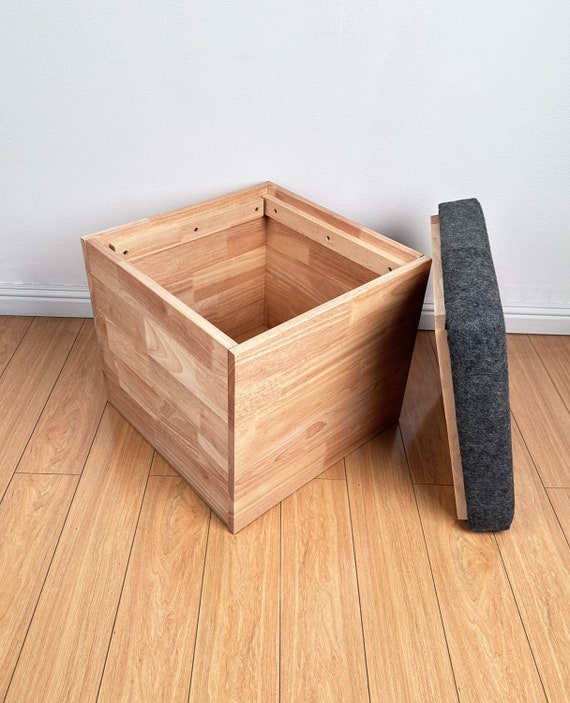 Wooden storage stool discount