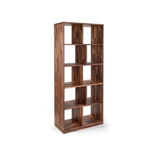 High shelves, large shelves, LP shelves, open shelving, mid-century modern, walnut, cubicle shelves, bookcase
