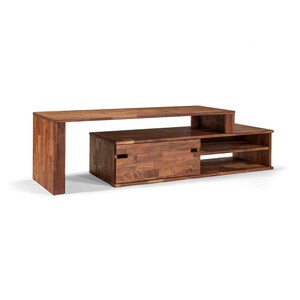 Zuma walnut tv console angle view