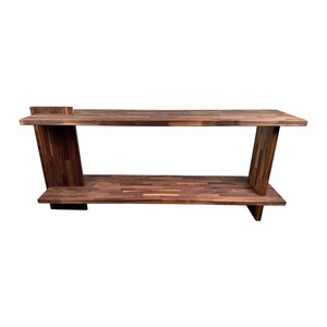 Walnut Sofa Table: Modern Minimal Console Table, Made in USA