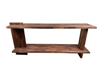 Mono Console table, solid walnut, natural finish, modern minimal, sofa table