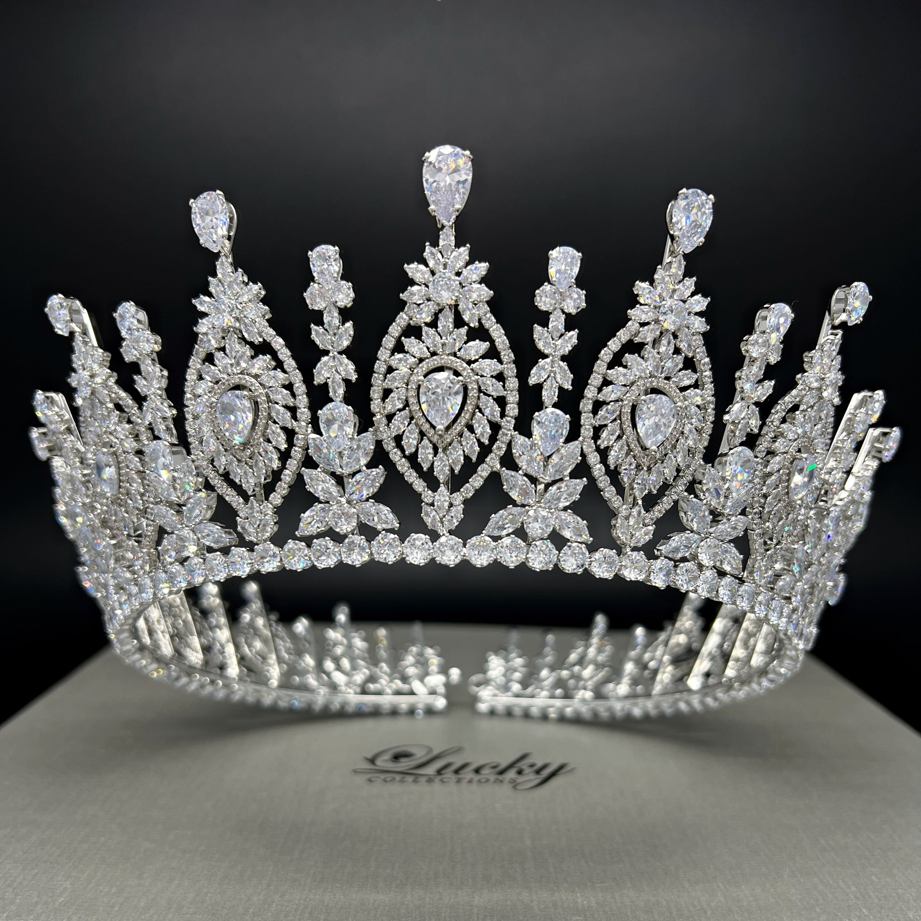 Quinceanera Tiara, Full Round Cubic Zirconia Crown - Etsy