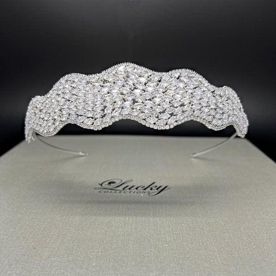 Wedding Headband, Bridal Hair Accessory, Comfortable Crystal  display picture 2