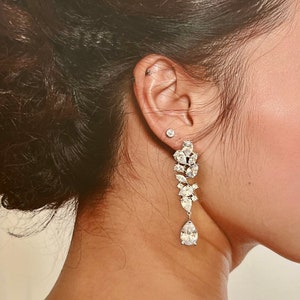 Bridal Earrings, Dangle Glamourous Zirconia Wedding Earring, 15 Anos Earring