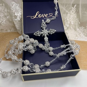 Wedding Lasso Rosary with Cross , Classic Ivory Pearl Wedding Lasso by Lucky Collections ™