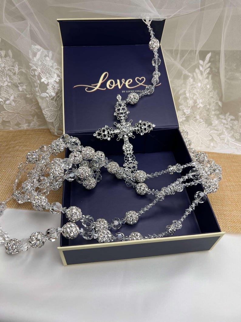 Wedding Lasso Rosary with Cross , Classic Ivory Pearl Wedding Lasso by Lucky Collections ™