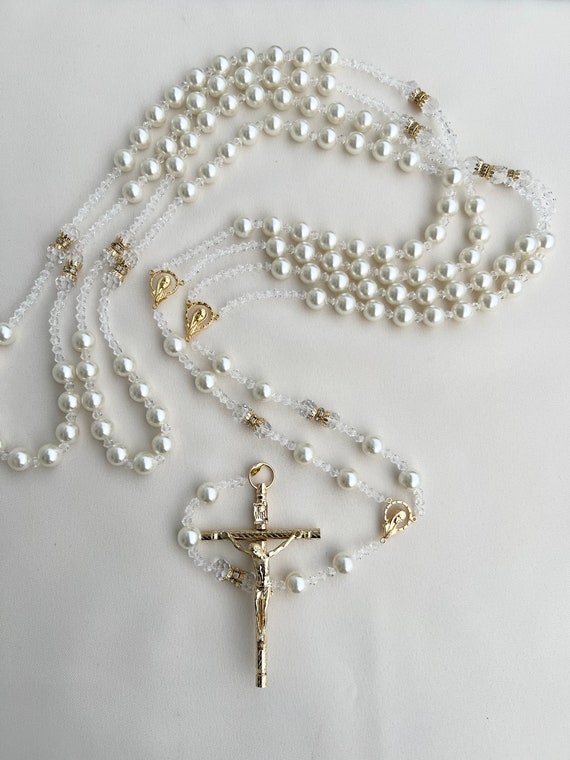 PEARL LAZO de boda, Wedding lasso, Pearl Lasso, Classic Timeless Ivory Pearl Crystal Wedding Lasso, Lazo para Boda en perlas
