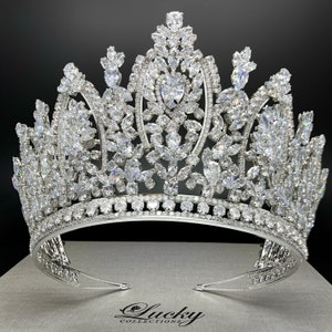 Royal TALL Quinceanera CROWN, Bridal Tiara,  Wedding Headpiece, Quince Crown, 15 Anos Corona, Swarovski Tiara, Prom Crown , Pageant Tiara