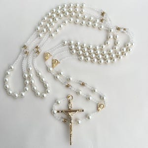 Wedding lasso, Pearl Lasso, Classic Timeless Ivory Pearl Crystal Wedding Lasso, Lazo para Boda en perlas, FAVORED BY BRIDES! Lazo de Boda Gold (Cross)