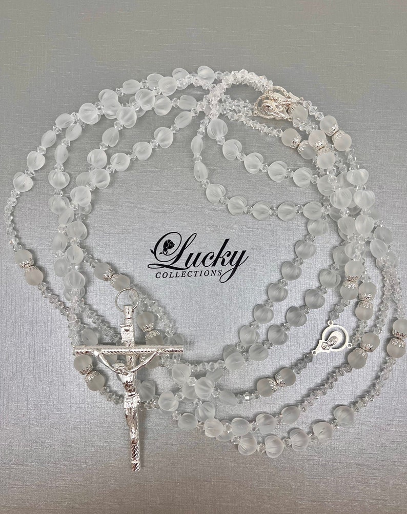 Wedding Lasso Rosary Beads with Cross, Heart Shaped Beads