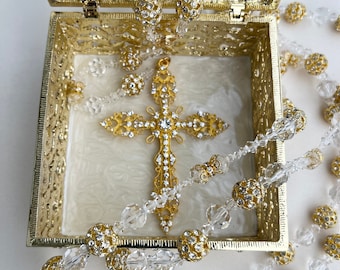 Bridal Lasso & Lasso box, Sparkling Beads, Shiny Lazo Y Caja de Boda, Ultimate Wedding Lasso, Crystal and Rhinestone
