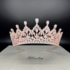 Quinceanera Tiara, Bridal Crown, Zirconia Crown for Bride, Corona para Boda, Wedding Crown, Quince Headpiece, 15 Anos Tiara