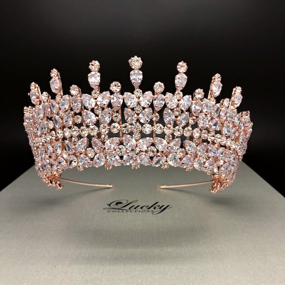 Royal Bridal Crown, Quince Corona, Crystal Diamante Gems  display picture 2