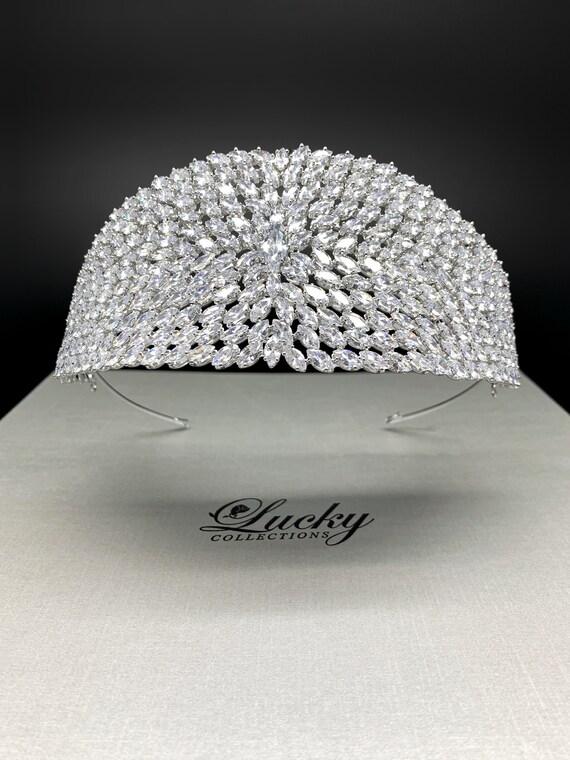 Dazzling Silver Crystal Headband Rita - Dazzling silver Swarovski Crystal headband – Bella-Tiara main image 4