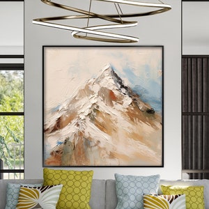 Mountain Landscape, 100% Hand Painted, Textured Painting, Abstract Oil Painting, Acrylic Painting, Wall Decor Living Room, Office Wall Art