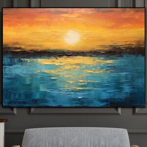 Sunset View, 100% Hand Painted, Textured Painting, Abstract Oil Painting, Acrylic Painting, Wall Decor Living Room, Office Wall Art