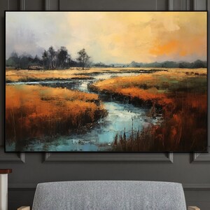 Nature Landscape, 100% Hand Painted, Textured Painting, Abstract Oil Painting, Acrylic Painting, Wall Decor Living Room, Office Wall Art