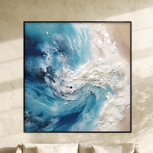 Swirl in the Ocean 100% Hand Painted, Textured Painting, Abstract Oil Painting, Acrylic Painting, Wall Decor Living Room, Office Wall Art