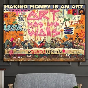 The Last Supper,100% Hand Painted, Original Painting, Graffiti Art, Pop Art Painting, Wall Decor Living Room, Office Wall Art