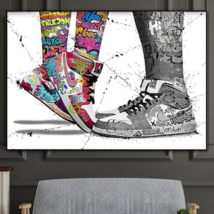 Valentine&#39;s Day, 100% Hand Painted, Original Painting, Graffiti Art, Pop Art Painting, Wall Decor Living Room, Office Wall Art