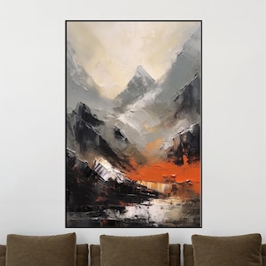 Mountain View, 100% Hand Painted, Textured Painting, Abstract Oil Painting, Acrylic Painting, Wall Decor Living Room, Office Wall Art